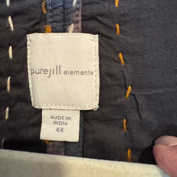 J. Jill Navy and Cream Textured Blazer - Picture 2 of 4